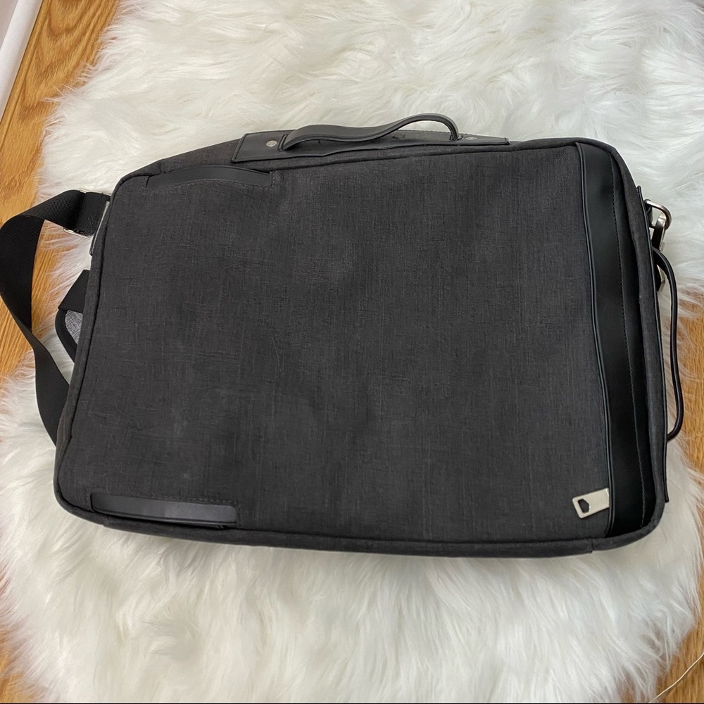 Jack Spade New York Oxford Tech Crossbody Laptop Travel Work Bag Charcoal Grey - Picture 9 of 12